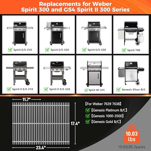Grill Grates for Weber Spirit 300 and GS4 Spirit II 300 Series