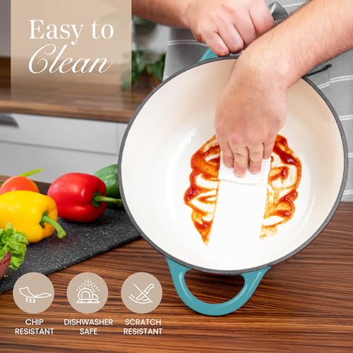 Enamelled Cast Iron Dutch Oven Pot with Lid