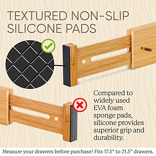 Expandable Bamboo Drawer Dividers (4 Count)