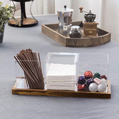 Coffee & Tea Station Organizer with Acrylic Compartments