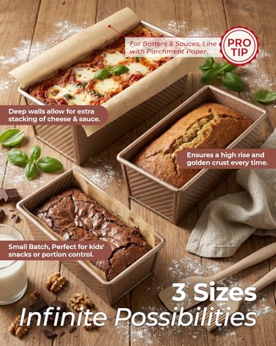 3 Piece Pullman Loaf Pan with Lid (3 Count)