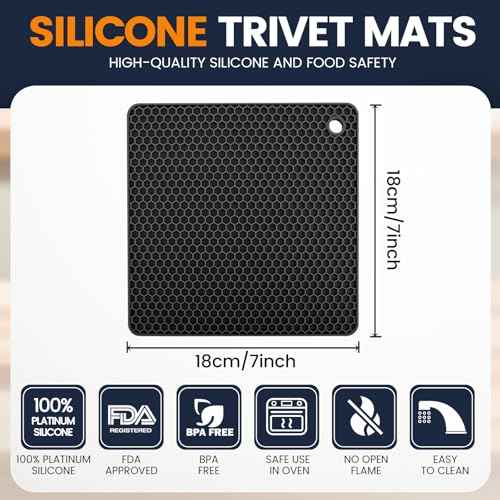 Silicone Trivet Mats 4 Heat Resistant Pot Holders Multipurpose Non