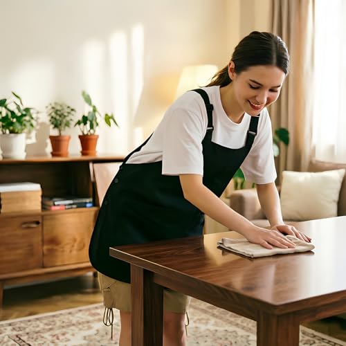 Waterproof Reversible Adjustable Bib Apron with 6
