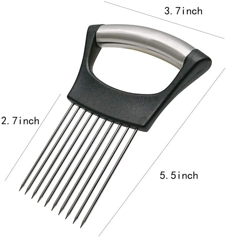Stainless Steel Onion Slice Holder, Lemon Slicer Vegetable Cutter, Chopper Slicing Assistant Tool for Meat, Onion, Potato, Tomato Home Kitchen Tools (1 PCS)