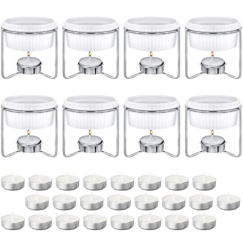 8 Pcs Ceramic Butter Warmers & 32 Tealight Candles
