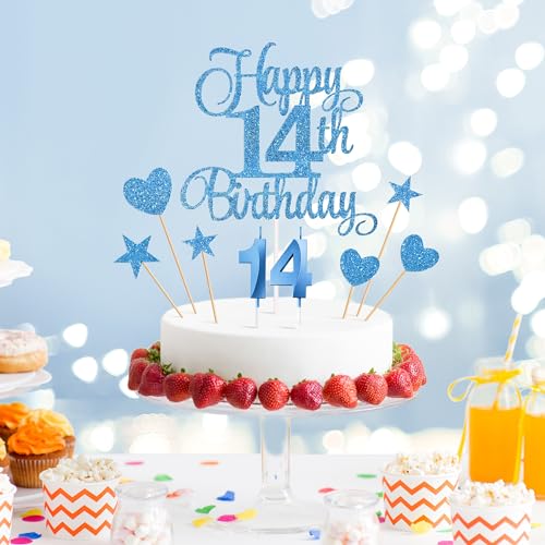 14th Birthday Cake Decorations (9 Count)