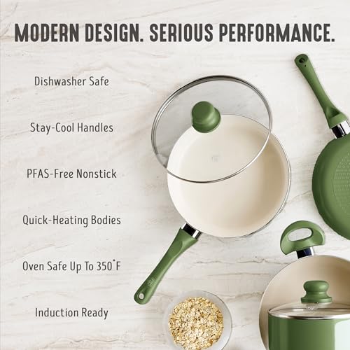 2QT Ceramic Nonstick Saucepan with Lid