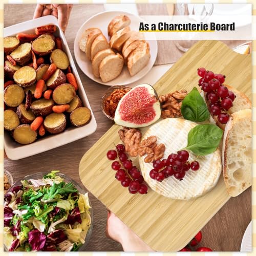 6 Pcs Bamboo Cutting Boards Bulk Thicken for Chopping Serving (6 Count)