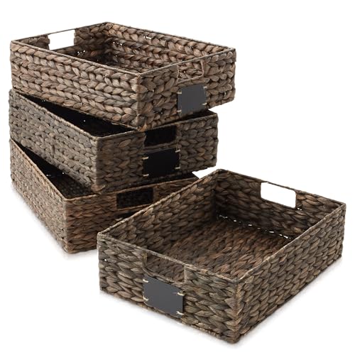 Set of 4 Water Hyacinth Pantry Baskets (4 Count)