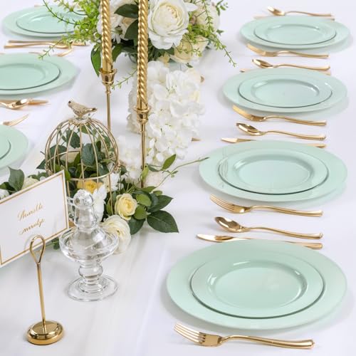 60PCS Sage Green Plates (60 Count)