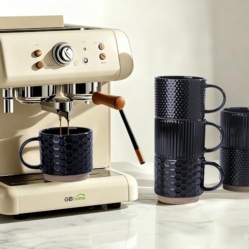 12 OZ Stackable Coffee Mugs Set of 6 (6 Count)