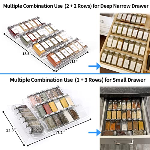 Clear Acrylic Spice Drawer Organizer (4 Count)