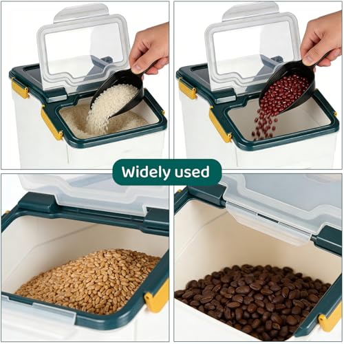 50 Pound Large Food Grade Container for Rice Flour Sugar (2 Count)