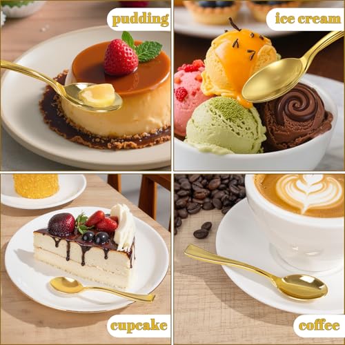 300PCS Plastic Gold Mini Spoons (300 Count)