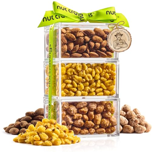 Mixed Nuts Acrylic Tower Gift Basket