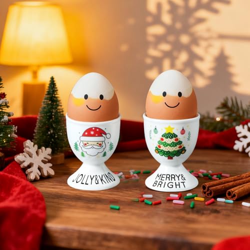 Christmas Ceramic Egg Cups (2 Count)