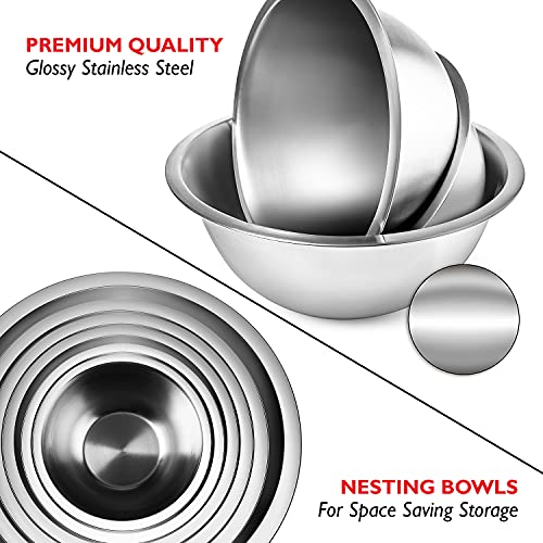 Stainless Steel Mixing Bowls with Measuring Cups & Spoons Set of 14