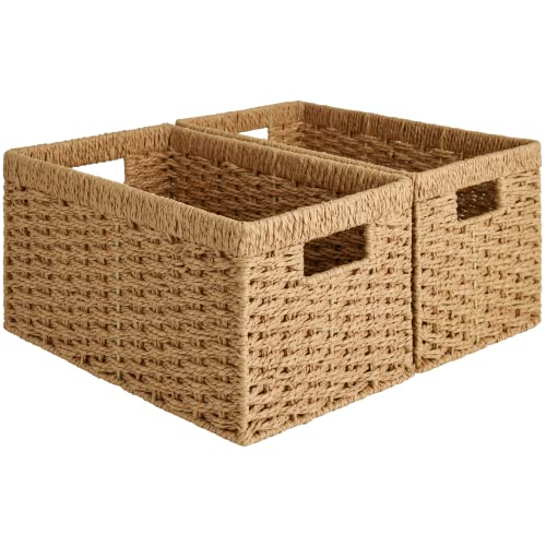 Wicker Storage Baskets for Shelves (2 Count)