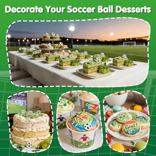 Edible Soccer Sprinkles for Cake Decorating (4.6 Ounce)
