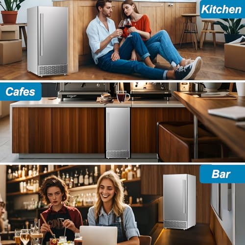120 lbs High Output Commercial Ice Maker Undercounter Reversible Door