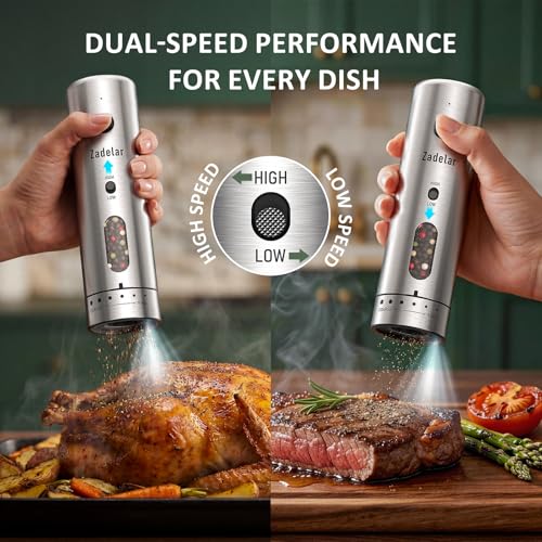 Electric Salt and Pepper Grinder Set with Charging Base (2 Count)