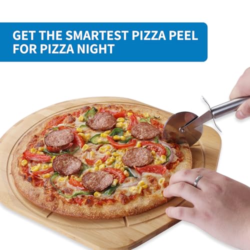 16" Bamboo Pizza Peel with 8 Slice Grooves