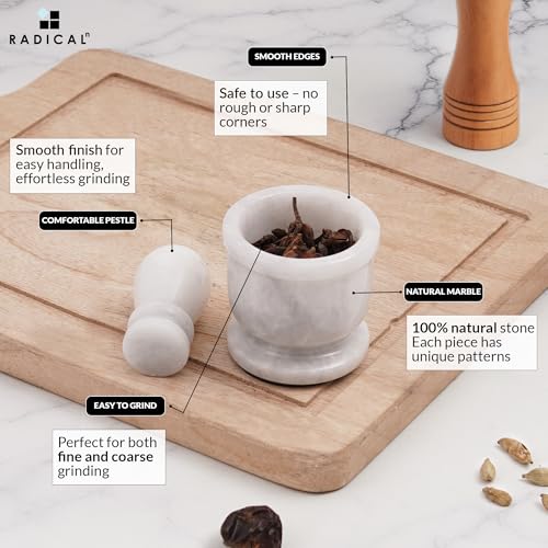 Marble Mortar and Pestle Set Small Spice Grinder & Herb Grinder