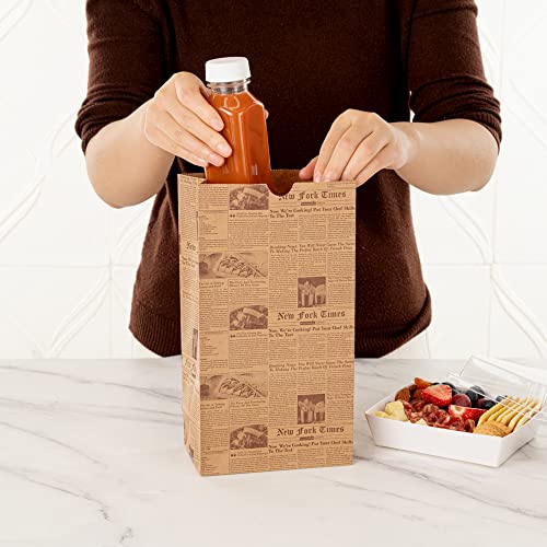 Bag Tek 8 Lb Disposable Lunch Bags 100 Sturdy Take Out Bags (100 Count)