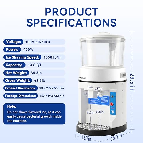 Commercial Ice Shaver Machine 400W
