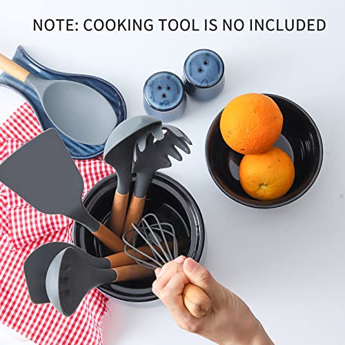 Extra Large Ceramic Utensil Holder Crock for Kitchen Counter