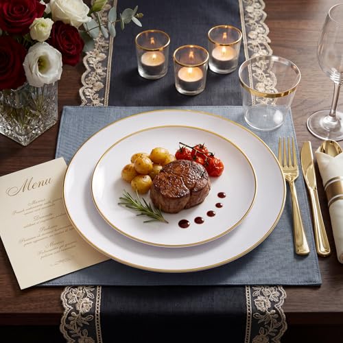 60PCS Gold Plastic Plates (30 Count)