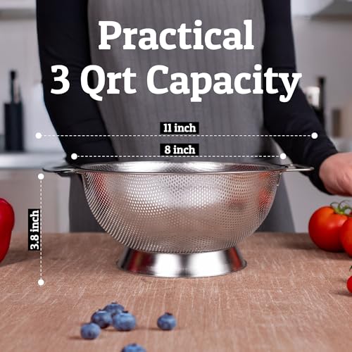 PriorityChef Premium Stainless Steel Colander for Kitchen