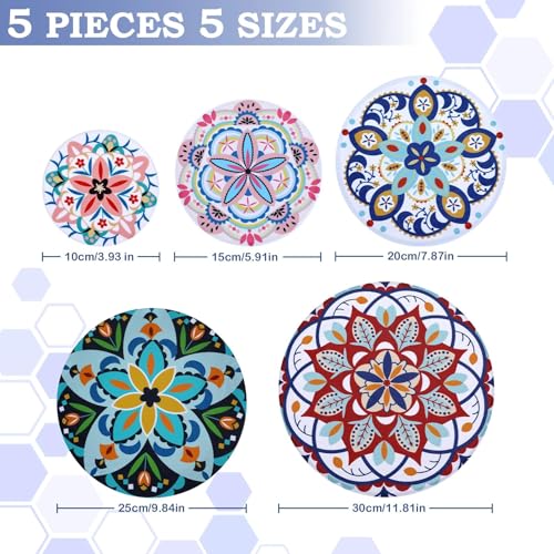 5Pcs Reusable Beeswax Elastic Bowl Covers for Bread Proofing and Food Cover (5 Count)