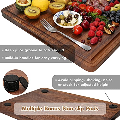 XL Large Solid Walnut Wood Cutting Board for Kitchen 20x15 in