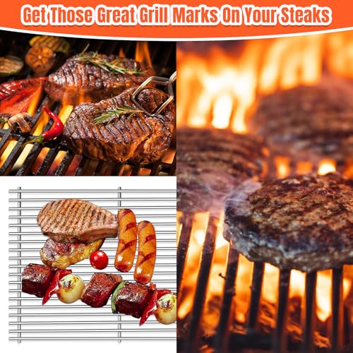 Stainless Steel Grill Flavorizer Bar Heat Plates with 2 Pack Grates BBQ Gas Grill Replacement Parts for Weber Genesis II 300 Series Genesis II E