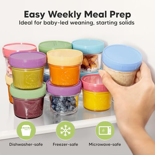 12pk 4oz Glass Baby Food Containers with Lids (12 Count)