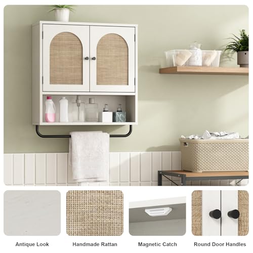 Rattan Bathroom Wall Cabinet