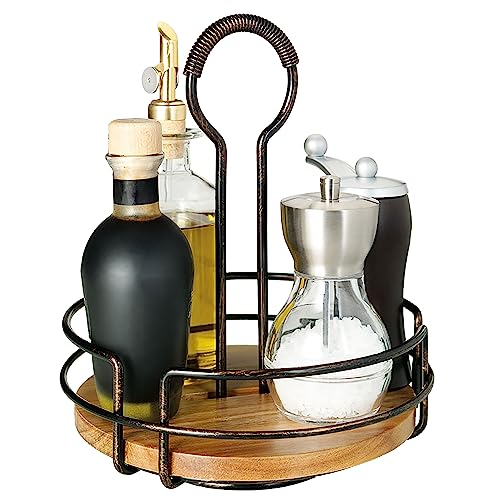 Mikasa Gourmet Basics Hanover Condiment Caddy with Rotating Caddy Organizer Design