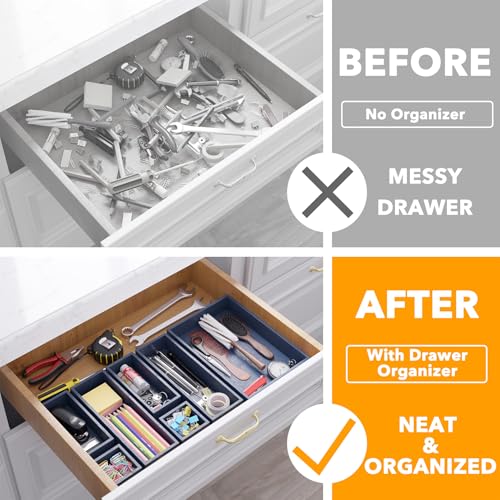 7 Piece Bamboo Drawer Organizer Storage Boxes Set