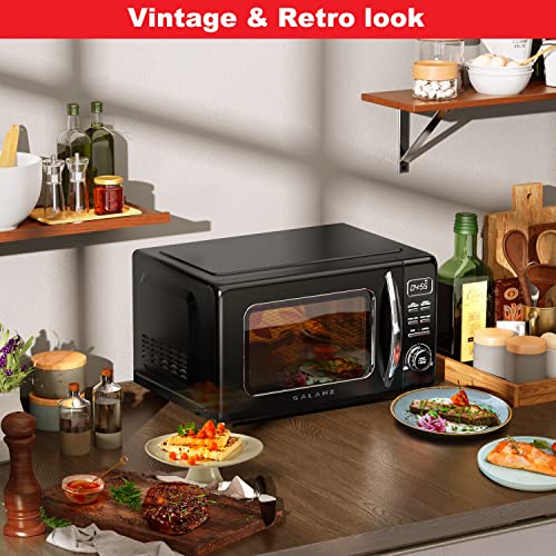 GLCMKZ11BKR10 Retro Countertop Microwave Oven with Auto Cook & Reheat