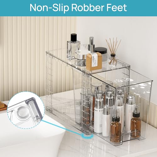 2 Pack Clear Stackable Storage Drawers (2 Count)