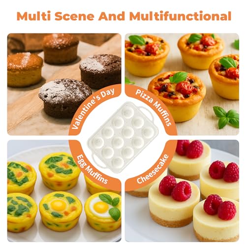 2Pack Silicone Muffin Pan For Baking With Metal Reinforced Frame (2 Count)