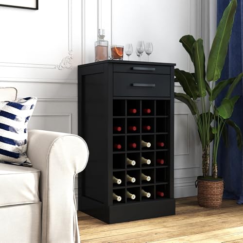 6 Tier Wine Rack Freestanding Floor with 2 Drawers