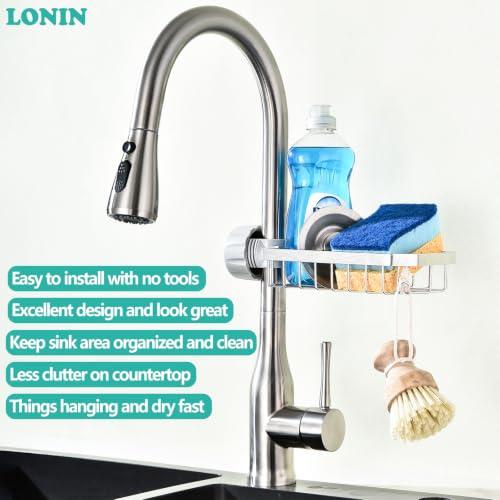 Sponge Holder Over Faucet Kitchen Sink Caddy Organizer