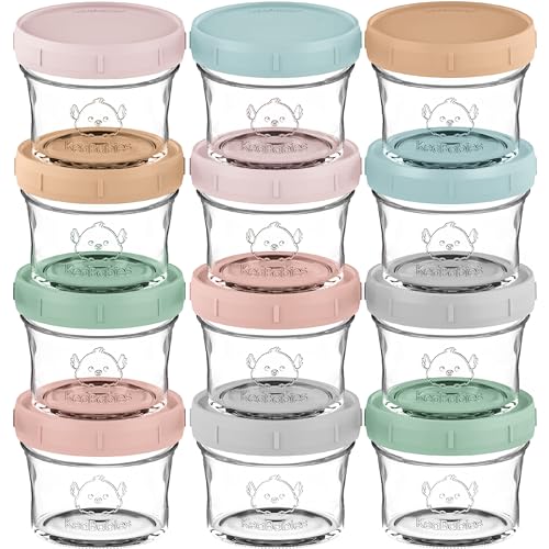 12pk 4oz Glass Baby Food Containers with Lids (12 Count)