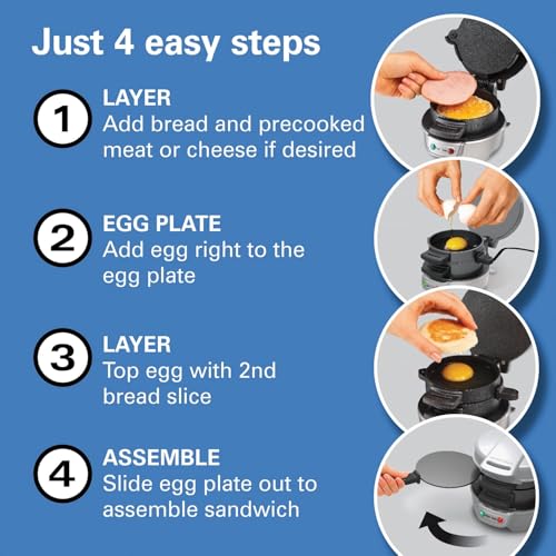 Breakfast Sandwich Maker with Egg Cooker Ring