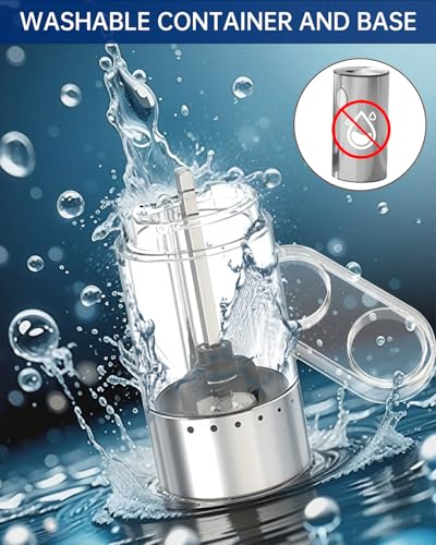 Electric Salt and Pepper Grinder Set Rechargeable Stainless Steel Salt and Pepper Shakers with LED Light and Storage Base (2 Count)