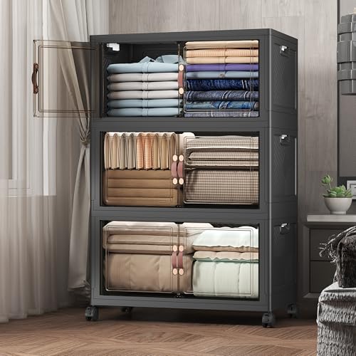 504QT Stackable Storage Bins with Lids (3 Count)