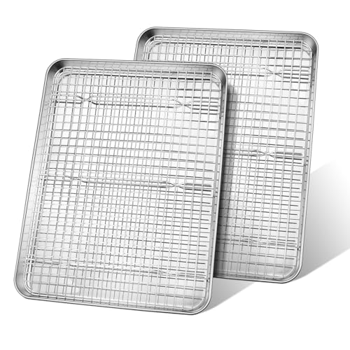 Half Sheet Baking Pan & Wire Rack (4 Count)