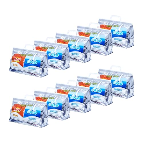 Hot and Cold Insulated Bags for Food Delivery (10 Count)